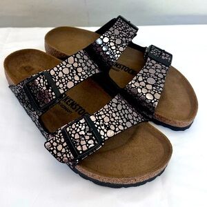 NEW Birkenstock Arizona Metallic Stone Sandals | Size 38 (7/7.5)
